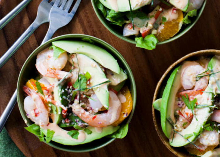 Asian Avocado, Prawn and Orange Salad