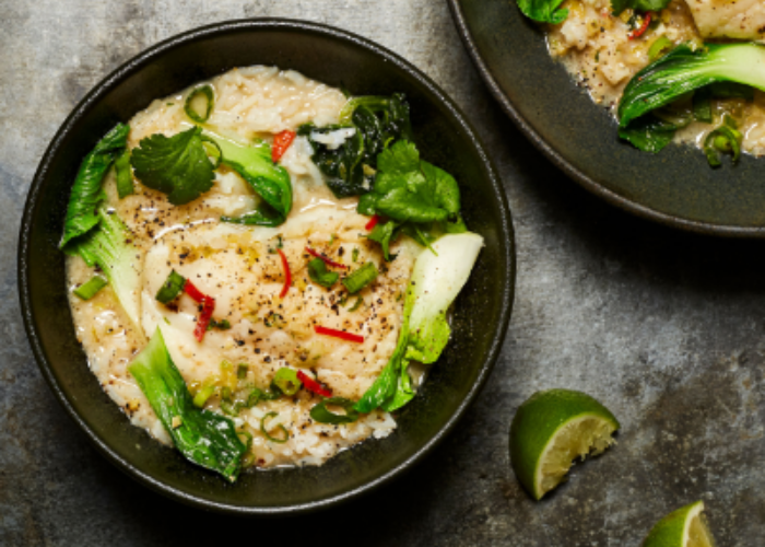 Thai-Style Poached NZ Blue Cod Fillet cooked with coconut cream, lime and lemongrass
