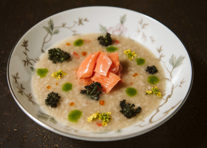 Sous-vide Salmon & Ginger Congee