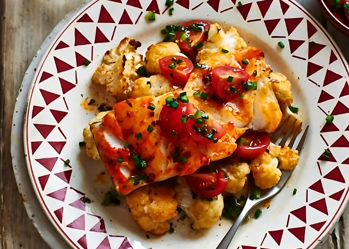 Blue Cod with Miso Glaze & Roasted Cauliflower
