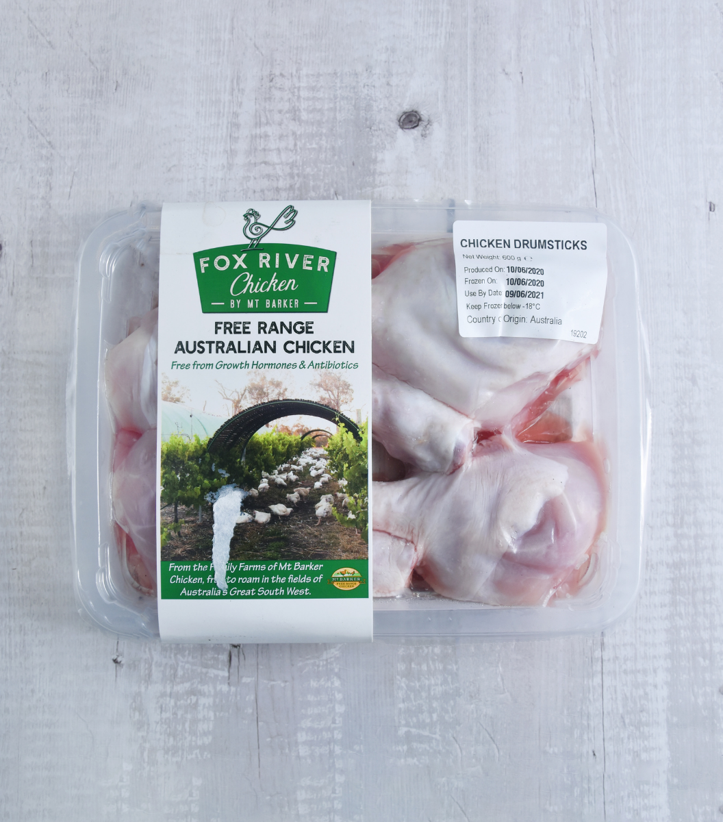 A pack of Fox River Australian Free-Range Chicken Drumsticks