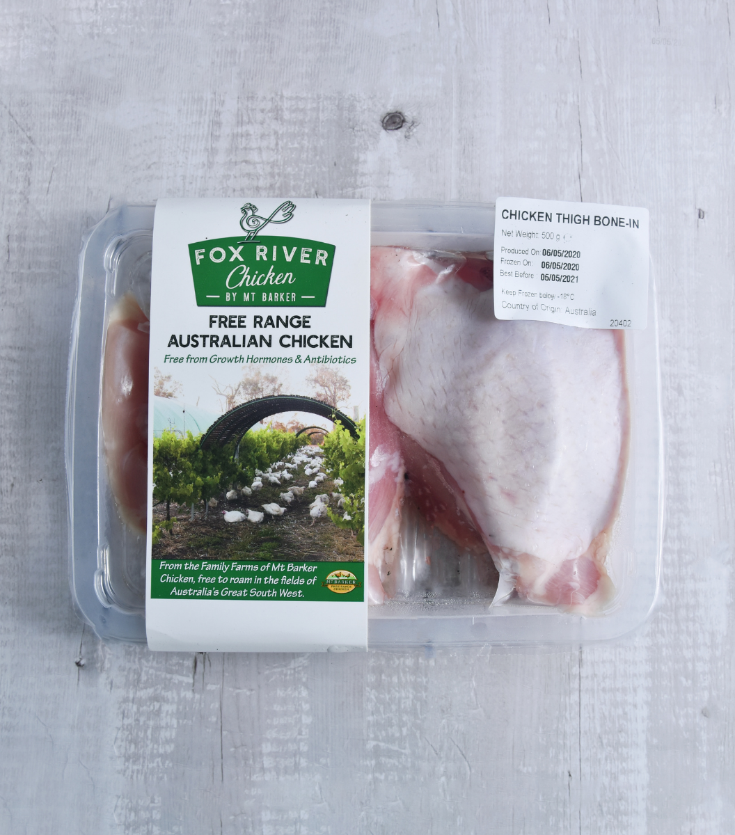 A pack of Fox River Australian Free-Range Chicken Thigh - 500g