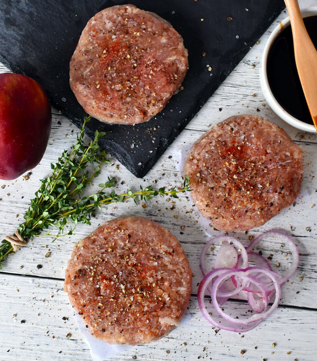 Truly tasty Wicks Manor English pork & apple burger | Sasha's Fine Foods Online Grocery Store in Singapore