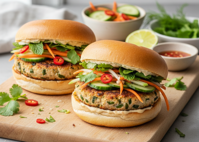Vietnamese Lemongrass Fish Burger