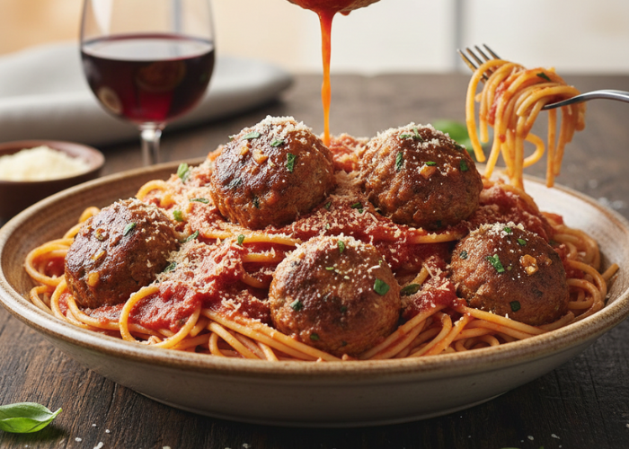Pork Meatball Spaghetti
