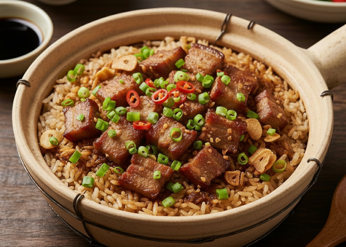 Pork Belly Salted Fish Claypot Rice