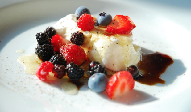 Try out Burrata With Berries, Honey & Balsamic from Sasha's favourite recipes