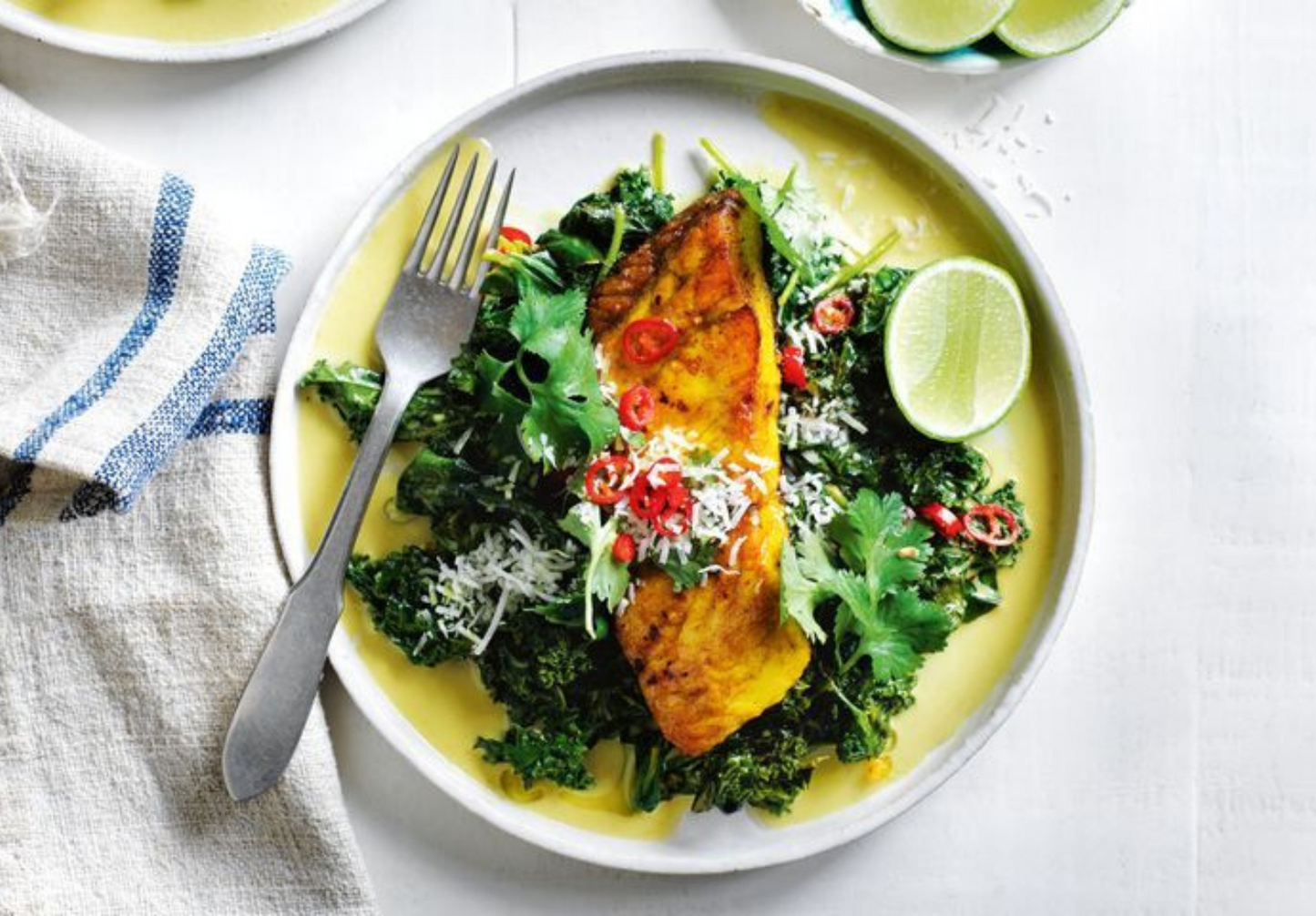 Barramundi With Coconut Spinach