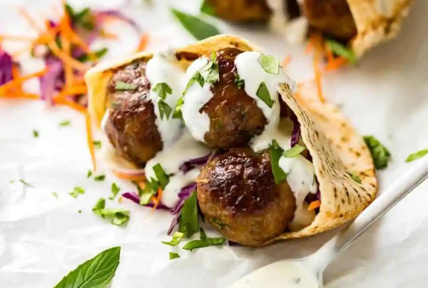 Moroccan Lamb Meatball Pitas Recipe