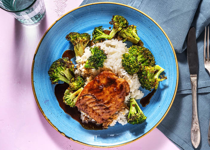 Teriyaki Hake with Crispy Broccoli