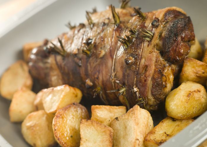 Roast Leg of Lamb studded with Rosemary & Garlic