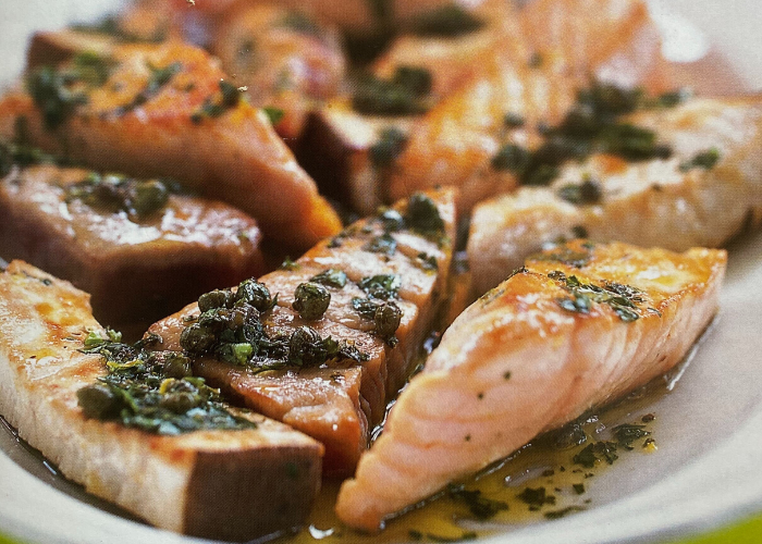 Salmon with Three-Herb Salsa