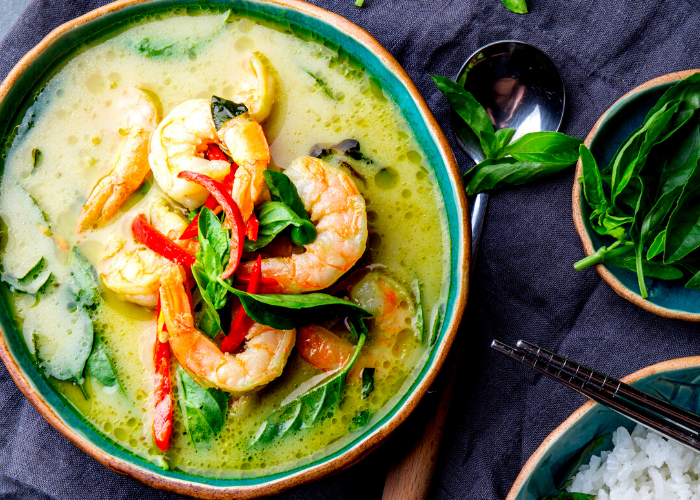 Green Monkfish and Prawn Curry