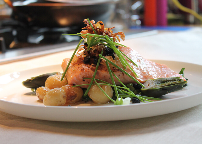 Steamed Salmon with Sizzling Preserved Black Beans and Ginger