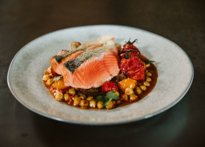 Salmon with Chickpea Stew
