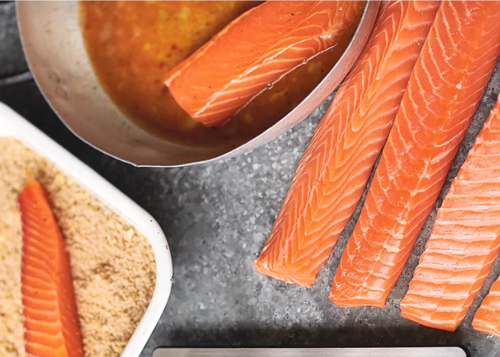 Slices of fresh salmon perfect for any fresh salmon recipes from Sasha's Fine Foods