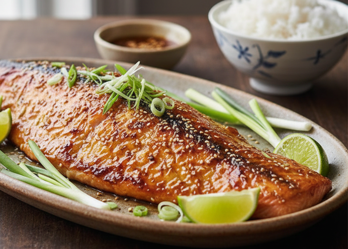 Miso-Sake Glazed Whole Side Salmon