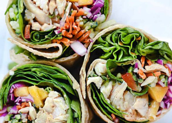 Chicken and Veggie Pinwheel Wraps