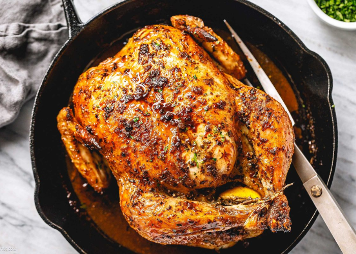 Festive Herb Butter Chicken Roast