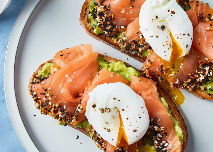 Smoked Salmon with Avocado on Sourdough Toast