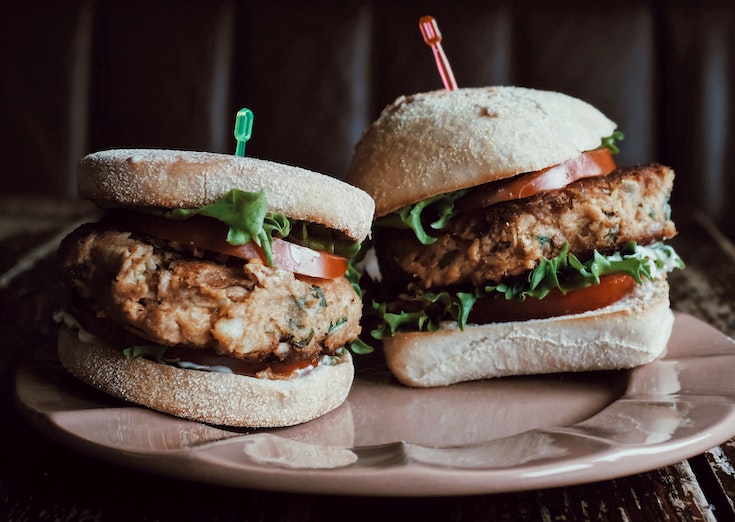 Lamb, zucchini and haloumi burgers with sesame salt