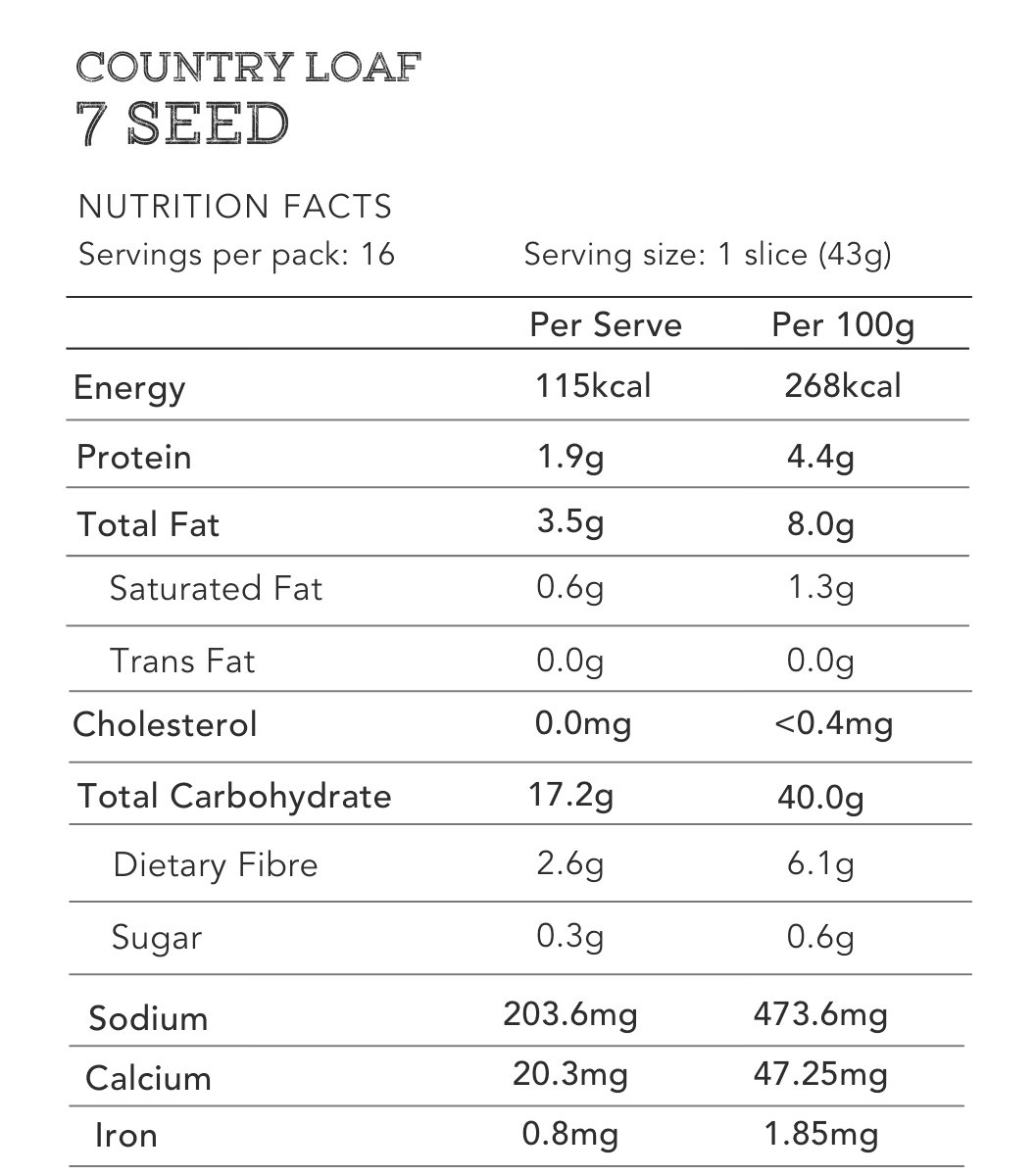 
                  
                    Seven Seed Country Loaf, Gluten Free
                  
                