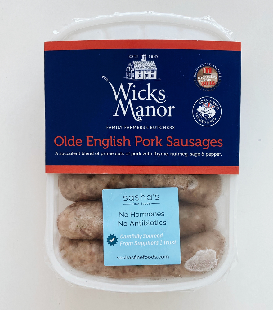 
                  
                    Pack of Wicks Manor Olde English Pork Sausages | Sasha's Fine Foods Online Grocery in Singapore
                  
                