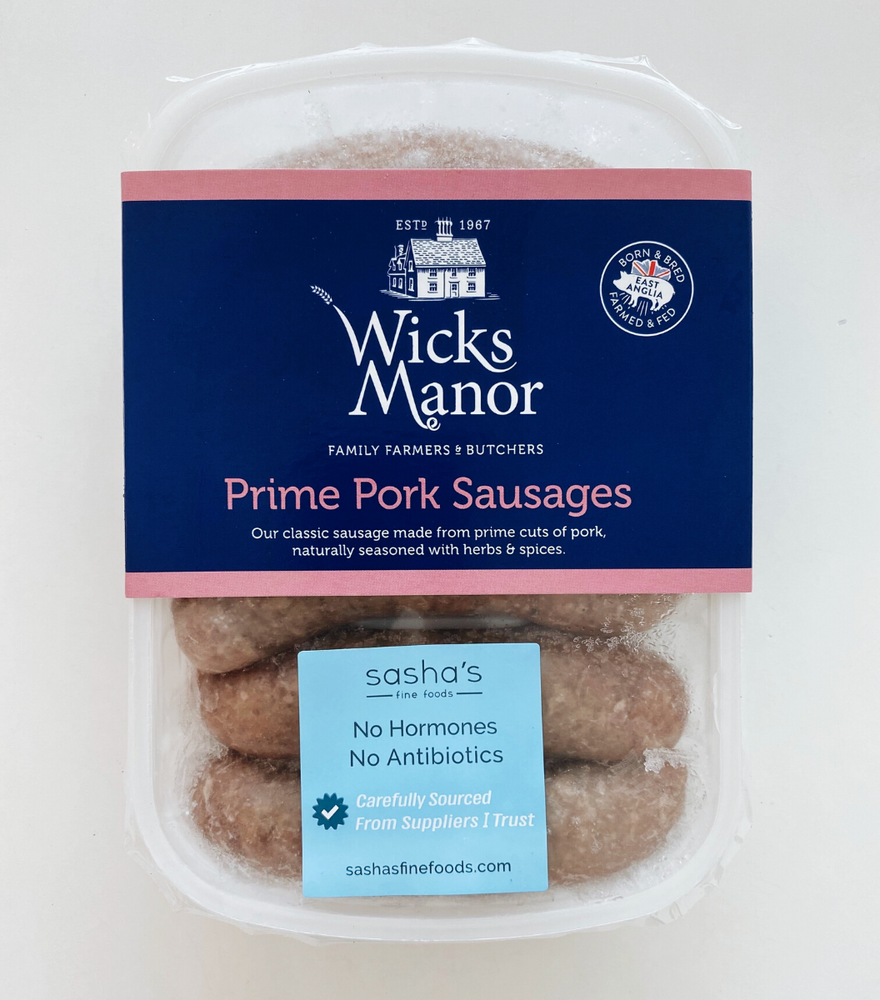 Frozen pack of 6 premium English Pork sausages | Sasha's Fine Foods Online Grocery Store in Singapore