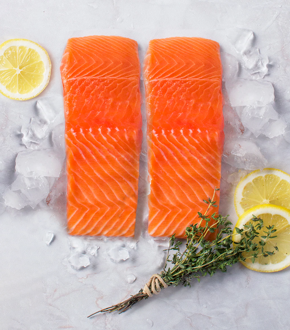 Salmon Portions Skin On, Twin Pack