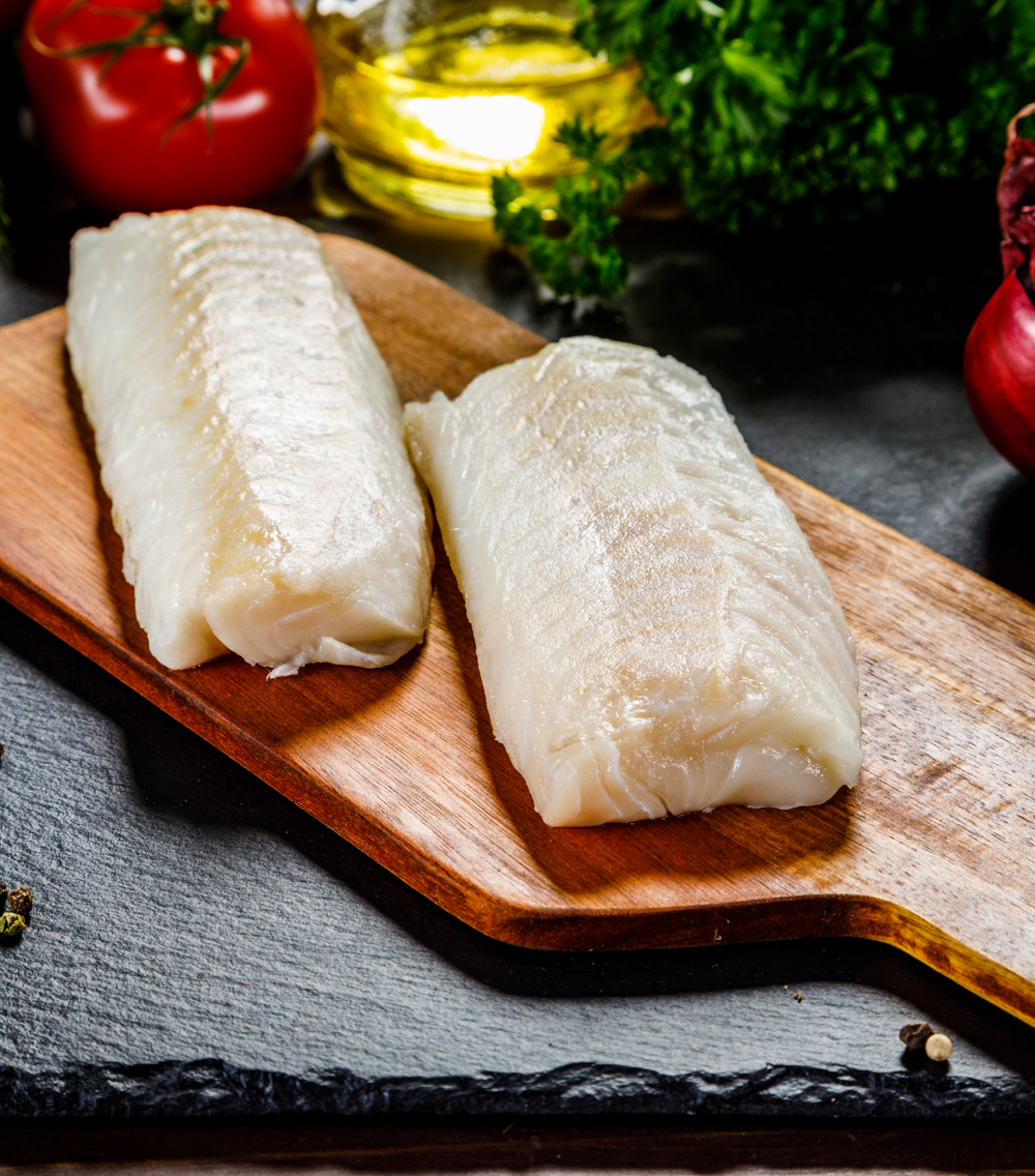 Atlantic cod white fish fillets, Skin On 300g | Sasha's Fine Foods Online Grocer Singapore