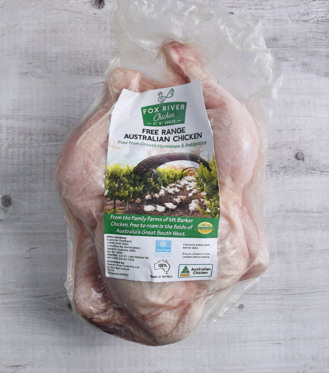 Frozen Free Range Australian Whole Chicken | Sasha's Fine Foods Online Grocery Store in Singapore