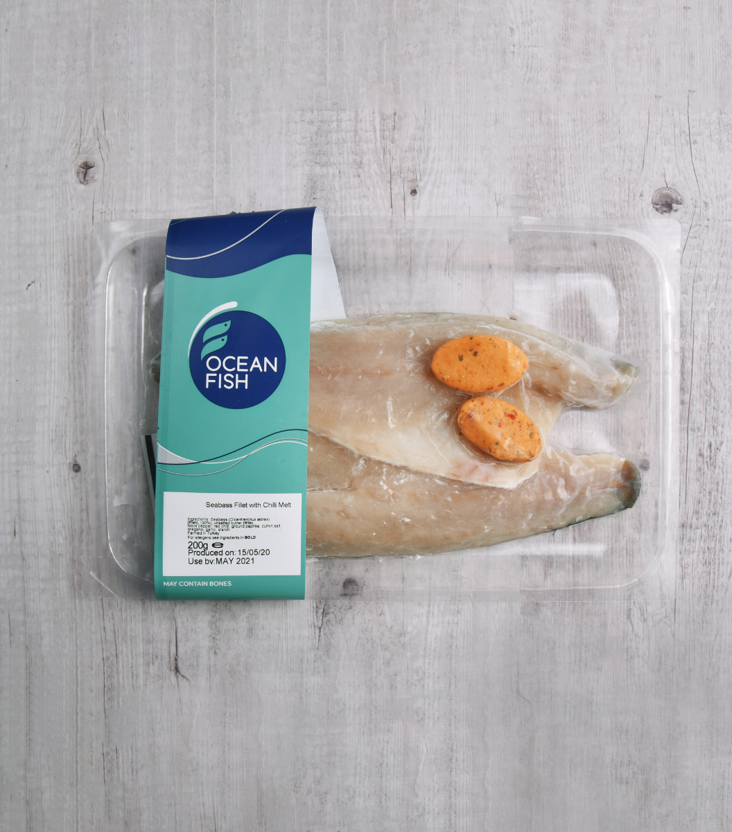
                  
                    Frozen pack of 2 Sea bass White fish fillets with chili butter - 200g | Sasha's Fine Foods Online Grocer Singapore
                  
                