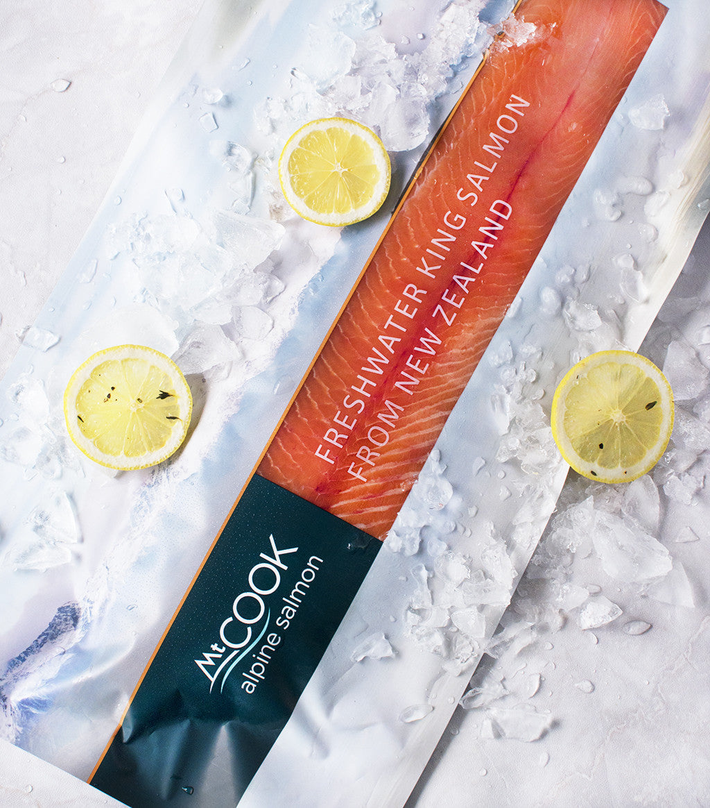 Frozen Mt. Cook alpine Salmon Whole side skin-on pack | Sasha's Fine Foods trusted online grocery delivery in Singapore
