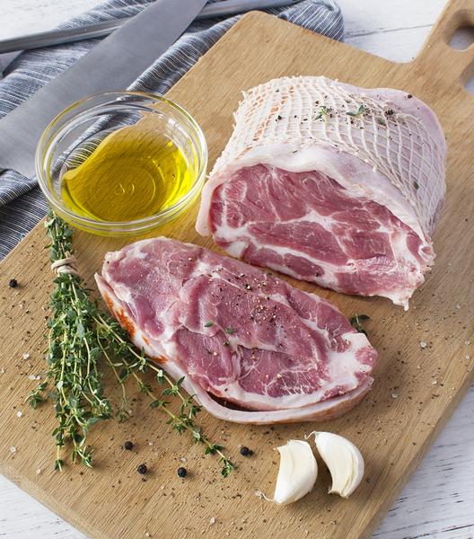 Fresh boneless pork shoulder seasoned with spices, olive oil and garlic